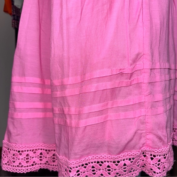 Free People Vibrant Pink Textured Dress Size Large Fully Lined Sleeveless - Picture 10 of 16